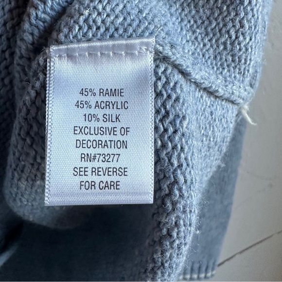 Croft & Barrow Embroidered Snowflake Zip Cardigan Nordic Winter Cozy Knit Size L - Picture 9 of 12